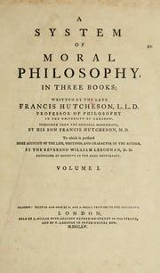 Cover of: system of moral philosophy, in three books