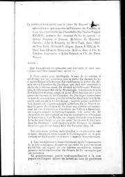 Cover of: Ce contrat et marché conclu entre Sa Majesté la reine agissant en ce qui concerne la Puissance du Canada, et à ces fins représentée par l'Honorable Sir Charles Tupper, K.C.M.G., ministre des chemins de fer et canaux ... by 