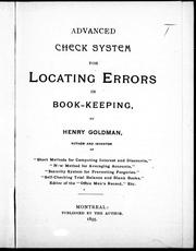 Cover of: Advanced check system for locating errors in book-keeping