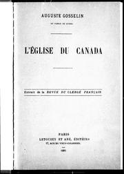 Cover of: L' Eglise du Canada by Auguste Gosselin