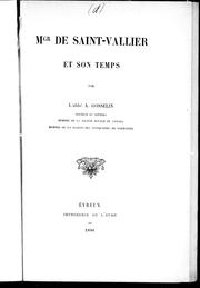 Cover of: Mgr. de Saint-Vallier et son temps