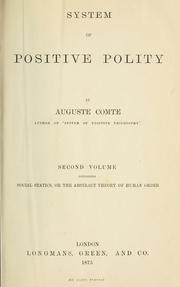 Cover of: System of positive polity