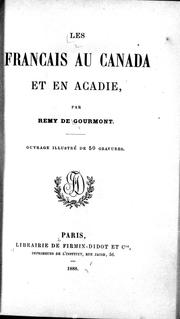 Cover of: Les Français au Canada et en Acadie