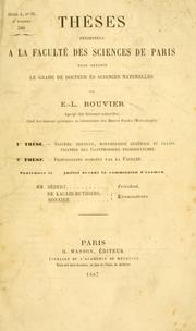 Cover of: Système nerveux, morphologie générale et classification des gastéropodes prosobranches ...