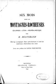 Cover of: Six mois dans les Montagnes-Rocheuses by Honoré Beaugrand