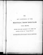 Cover of: The Montreal Snow Shoe Club | 