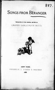 Cover of: Songs from Béranger