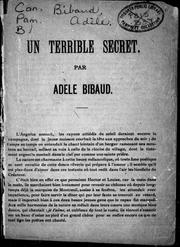 Cover of: Un terrible secret by Adèle Bibaud