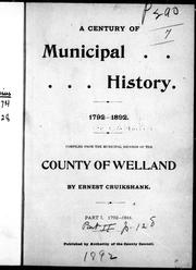 Cover of: A century of municipal history, 1792-1892