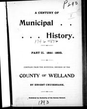Cover of: A century of municipal history