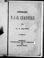 Cover of: L' honorable P.-J.-O. Chauveau
