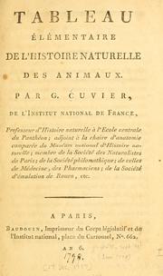 Cover of: Tableau élémentaire de l'histoire naturelle des animaux