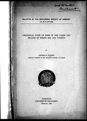 Cover of: Geological notes on some of the coasts and islands of Bering Sea and vicinity