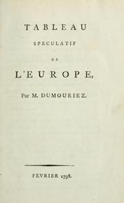 Cover of: Tableau speculatif de l'Europe