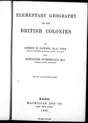 Cover of: Elementary geography of the British colonies