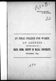 An ideal college for women by John William Dawson