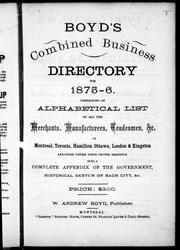 Cover of: Boyd's combined business directory for 1875-6