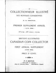 Cover of: Le collectionneur illustré des monnaies canadiennes. Premier supplement annuel, juin 1892