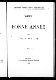 Cover of: Voeux de bonne année