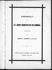A chronicle of St. John's cemetery on the Humber by George Taylor Denison