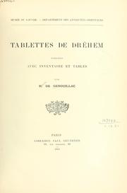 Cover of: Tablettes de Dréhem: publiées avec inventaire et tables.