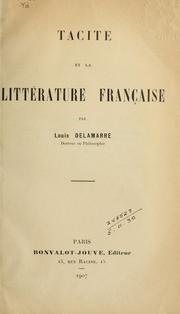 Cover of: Tacite et la littérature française.