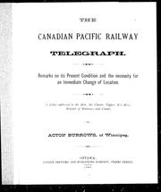 Cover of: The Canadian Pacific Railway telegraph | C. Acton Burrows