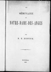 Cover of: Le Séminaire de Notre-Dame-des-Anges by Dionne, N.-E.