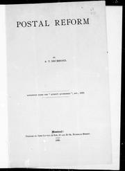 Cover of: Postal reform