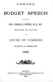 Cover of: Budget speech: delivered in the House of Commons, Tuesday, 14th February 1893