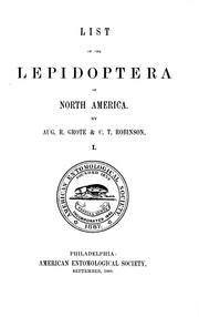 Cover of: List of the Lepidoptera of North America.