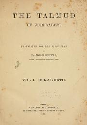 Cover of: The Talmud of Jerusalem.