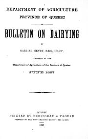 Cover of: Bulletin on dairying