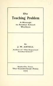 The teaching problem by J. W. Axtell