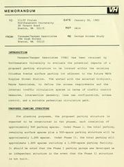 Cover of: Technical memorandum: traffic access and circulation study, proposed parking structure, northeastern university. (draft).