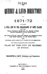 The Quebec & Levis directory for 1871-72