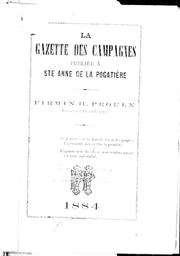 Cover of: La gazette des campagnes publiée à Ste Anne de la Pogatière [sic]