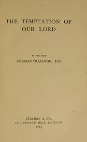 Cover of: temptation of our Lord.
