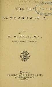 Cover of: The ten commandments