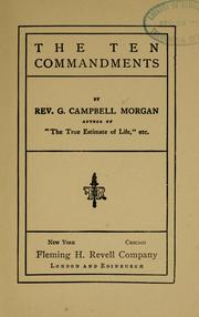 Cover of: ten commandments