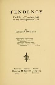 Cover of: Tendency by James I. Vance