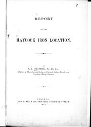 Cover of: Report on the Haycock iron location