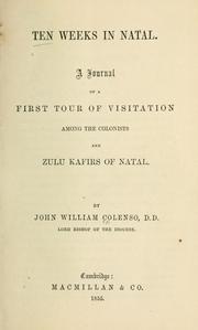 Cover of: Ten weeks in Natal. by John William Colenso