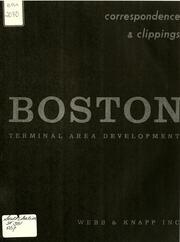 Cover of: Terminal area development, Boston: presentations, correspondence, authorities, clippings.
