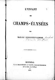 Cover of: L' enfant des Champs-Elysées