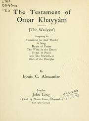 Cover of: The Testament by Omar Khayyam