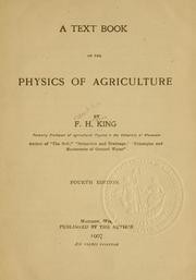 Cover of: A text book of the physics of agriculture by F. H. King