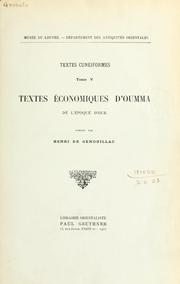 Cover of: Textes économiques d'Oumma de l'époque d'Our.