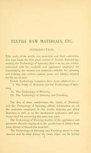 Cover of: Textile raw materials and their conversion into yarns by Julius Zipser