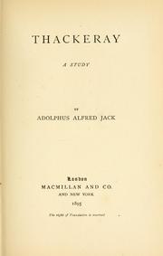 Cover of: Thackeray: a study